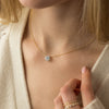 Zoom in on To A Flame Necklace, Round Cut (14k Yellow Gold)