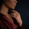 Zoom in on Poppy Seed Ring, Marquise Cut