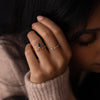 Zoom in on To A Flame Ring, 1.04ct. Greenish Blue Nigerian Sapphire