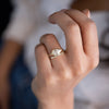 Zoom in on Evenfall Ring, East-West Pear Cut