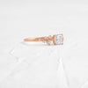 Zoom in on Product photo of 14k Rose Gold 0.7ct. Asscher-cut diamond Snowdrift Engagement Ring featuring accent diamonds