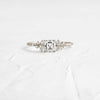 Zoom in on Product photo of 14k White Gold 0.7ct. Asscher-cut diamond Snowdrift Engagement Ring featuring accent diamonds