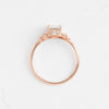Zoom in on Top view of 14k Rose Gold 1ct. Radiant-cut diamond Snowdrift Engagement Ring featuring accent diamonds