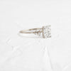 Zoom in on Product photo of 14k White Gold 1ct. Radiant-cut diamond Snowdrift Engagement Ring featuring accent diamonds