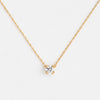 Product photo of 14k Yellow Gold 0.53ct. Round-cut Solitaire Diamond Threaded Necklace featuring four triple-prongs