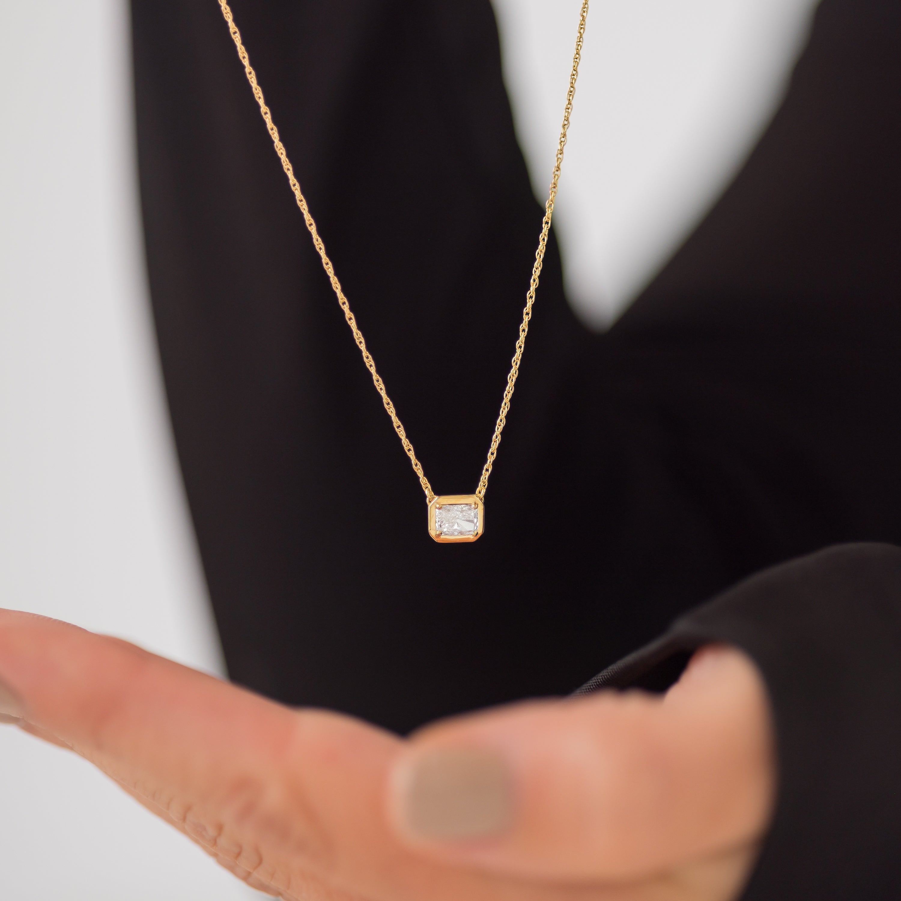 Fluency Necklace | 16 14K Gold Chain with Diamonds by Melanie Casey