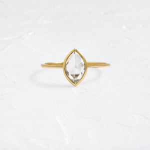 Product photo of Unique Bezel set engagement ring 14k Yellow Gold 0.93ct. Marquise Rose-cut diamond Zenith Ring|14k Yellow Gold