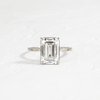 Zoom in on Hillside Ring, Emerald Cut (14k White Gold)