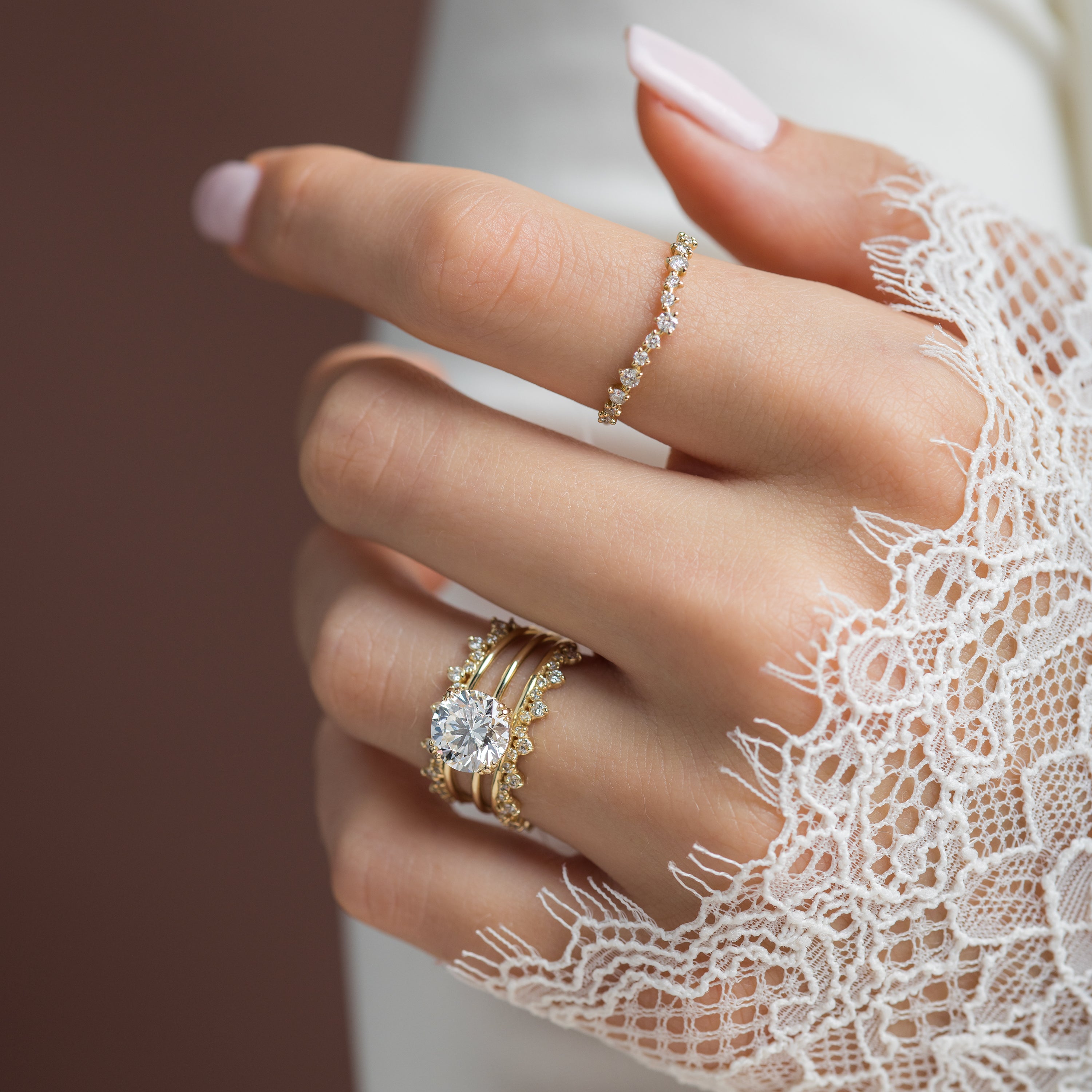 Threaded Ring Round Cut Melanie Casey Fine Jewelry
