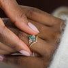 Snowdrift Ring, 1.05ct. Lab-Grown Blue-Green Diamond