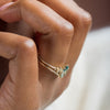Snowdrift Ring, 1.05ct. Lab-Grown Blue-Green Diamond
