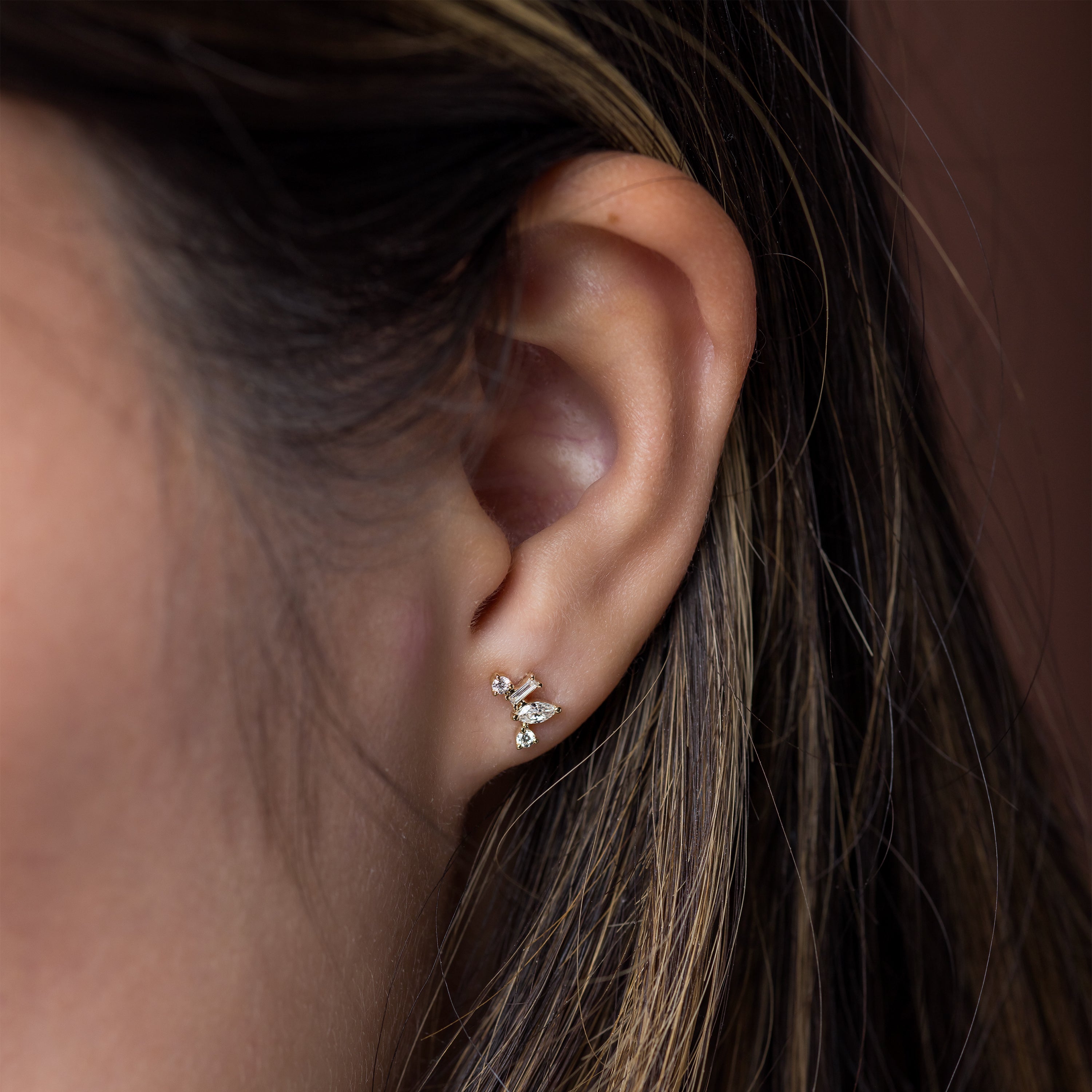 Altitude Studs Melanie Casey Jewelry 14K Yellow Gold