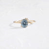 To A Flame Ring, 1.34ct. Greenish Blue Montana Sapphire - OOS (14k Yellow Gold)