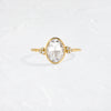 Product photo of Unique Bezel set engagement ring 14k Yellow Gold 1.27ct. Oval Rose-cut diamond Pensive Ring by designer Melanie Casey