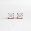 Zoom in on Threaded Studs, Asscher Cut (14k Rose Gold)