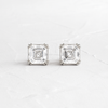 Zoom in on Threaded Studs, Asscher Cut (14k White Gold)