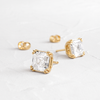 Zoom in on Threaded Studs, Asscher Cut (14k Yellow Gold)