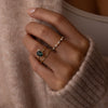 To A Flame Ring, 1.72ct. Green-Blue Australian Sapphire