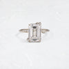 To A Flame Ring, 4.25ct. Lab-Grown Emerald Cut (14k White Gold)