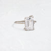 To A Flame Ring, 4.25ct. Lab-Grown Emerald Cut (14k White Gold)
