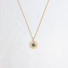 Enclosed Necklace (14k Yellow Gold, Grayish Green)