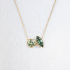 Couplet Necklace, 3.87ctw. Green Diamonds (14k Yellow Gold)