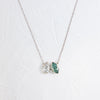 Tandem Necklace, 2.03ctw. White and Teal Diamonds (14k White Gold)