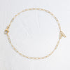 Zoom in on Single Chain Letter Bracelet (14k Yellow Gold, A)