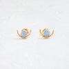 Zoom in on Large Opal Arc Earrings - In Stock (14k Yellow Gold)
