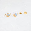 Zoom in on Large Opal Arc Earrings - In Stock (14k Yellow Gold)
