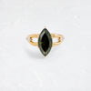 Zoom in on Divination Ring, Lab-Grown Deep Green Diamond (14k Yellow Gold)