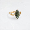 Zoom in on Divination Ring, Lab-Grown Deep Green Diamond (14k Yellow Gold)