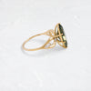Zoom in on Divination Ring, Lab-Grown Deep Green Diamond (14k Yellow Gold)
