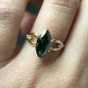 Divination Ring, Lab-Grown Deep Green Diamond