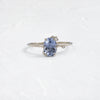 Zoom in on To A Flame Ring, 1.45ct. Sky Blue Madagascar Sapphire (14k White Gold)