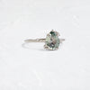 Zoom in on To A Flame Ring, 1.71ct. Light Greenish-Blue Montana Sapphire (14k White Gold)