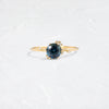 Zoom in on To A Flame Ring, 1.04ct. Greenish Blue Nigerian Sapphire (14k Yellow Gold)