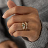 Moonrise Ring, 0.82ct. Lab-Grown Blue-Green Diamond