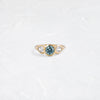 Zoom in on Moonrise Ring, 0.82ct. Lab-Grown Blue-Green Diamond (14k Yellow Gold)