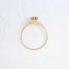 Zoom in on Top view of One of a Kind 14k Yellow Gold 1.53ct. Pear-cut Green Diamond Snowdrift Engagement Ring featuring accent diamonds