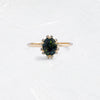 Zoom in on Winters Eve Ring, 1.34ct. Green-Blue Australian Sapphire (14k Yellow Gold)