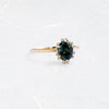 Zoom in on Winters Eve Ring, 1.34ct. Green-Blue Australian Sapphire (14k Yellow Gold)
