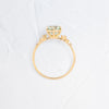 Zoom in on Top view of One of a Kind 14k Yellow Gold 1.49ct. Round-cut Yellowish Green Montana Sapphire Snowdrift Engagement Ring