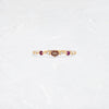 Scattered Distance Band, Red-Orange Sapphire (14k Yellow Gold, Muted Burgundy Sapphire & Ruby, 14k Yellow Gold)