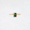 Distance Ring, 1.22ct. Bluish Green Australian Sapphire - OOS (14k Yellow Gold)