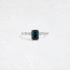 Distance Ring, 1.41ct. Greenish-Blue Australian Sapphire (14k White Gold)