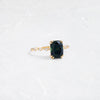 Distance Ring, 2.63ct. Green-Blue Australian Sapphire (14k Yellow Gold)