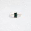 Distance Ring, 2.02ct. Bluish Green Thai Sapphire (14k Yellow Gold)