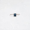 Distance Ring, 1ct. Blue Montana Sapphire (14k White Gold)