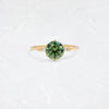 Trestle Ring, 1.3ct. Bluish Green Diamond (14k Yellow Gold)